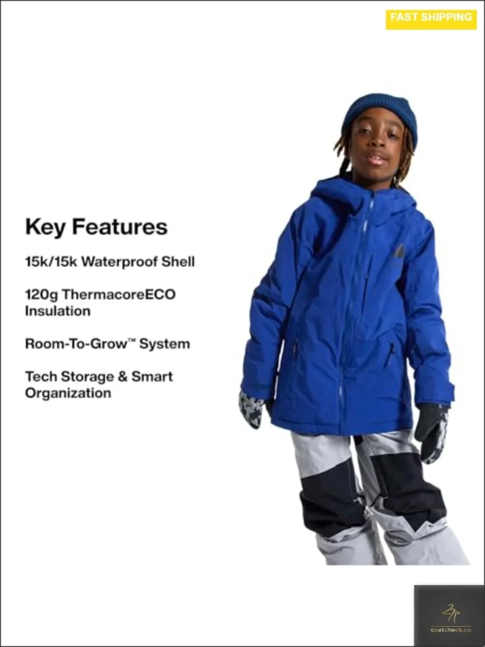 Kids Insulated Snowboarding Jacket 15k Waterproof W/ Room To Grow